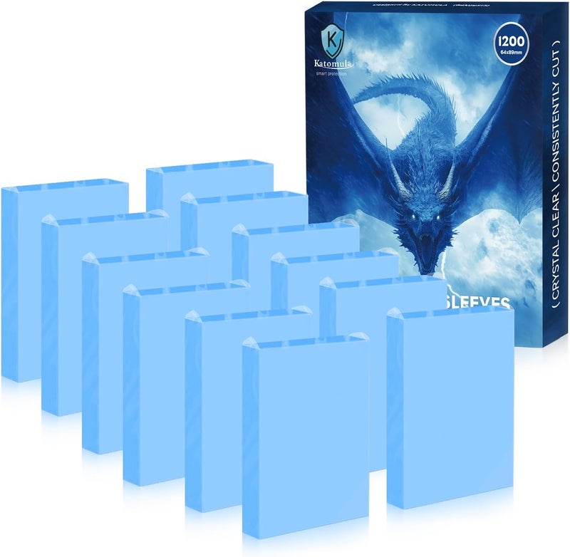Katomula 1200CT Perfect Fit Inner Sleeves for Double Sleeving, Clear Card Sleeves for MTG, PKM, TCG, Flesh & Blood and Gaming Cards - Image 1